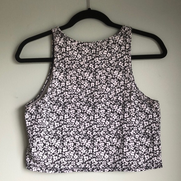 Black and White Floral Halter Top- SALE - Picture 2 of 4